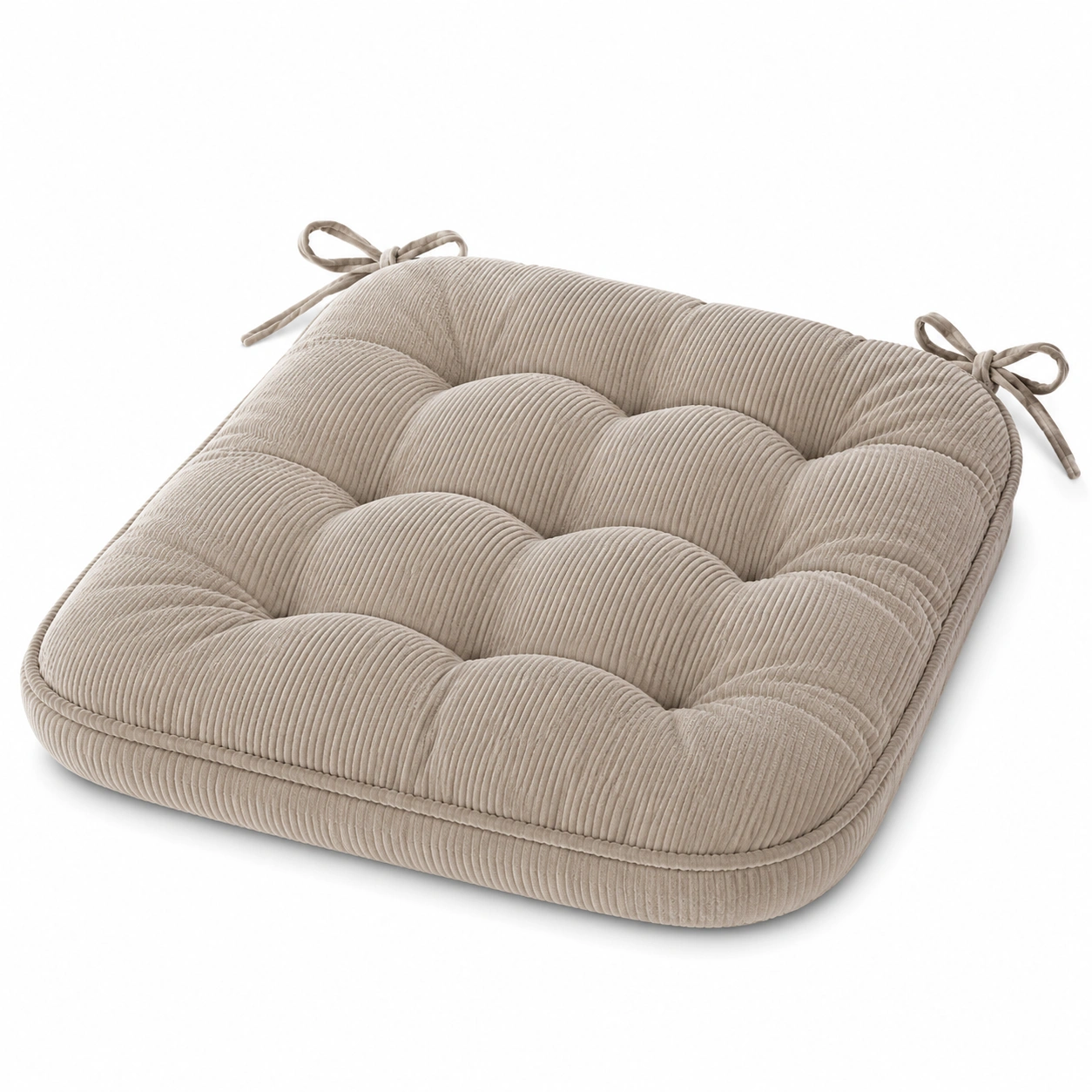 Cuscino per Sedia Imbottito Beige 40x40 cm con Lacci-klemv orik