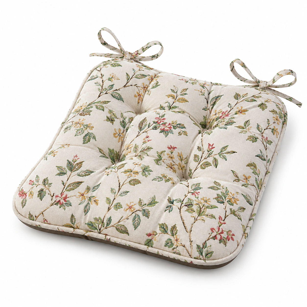 Cuscino per sedia con stampa floreale e laccetti 40x40cm-klemv orik