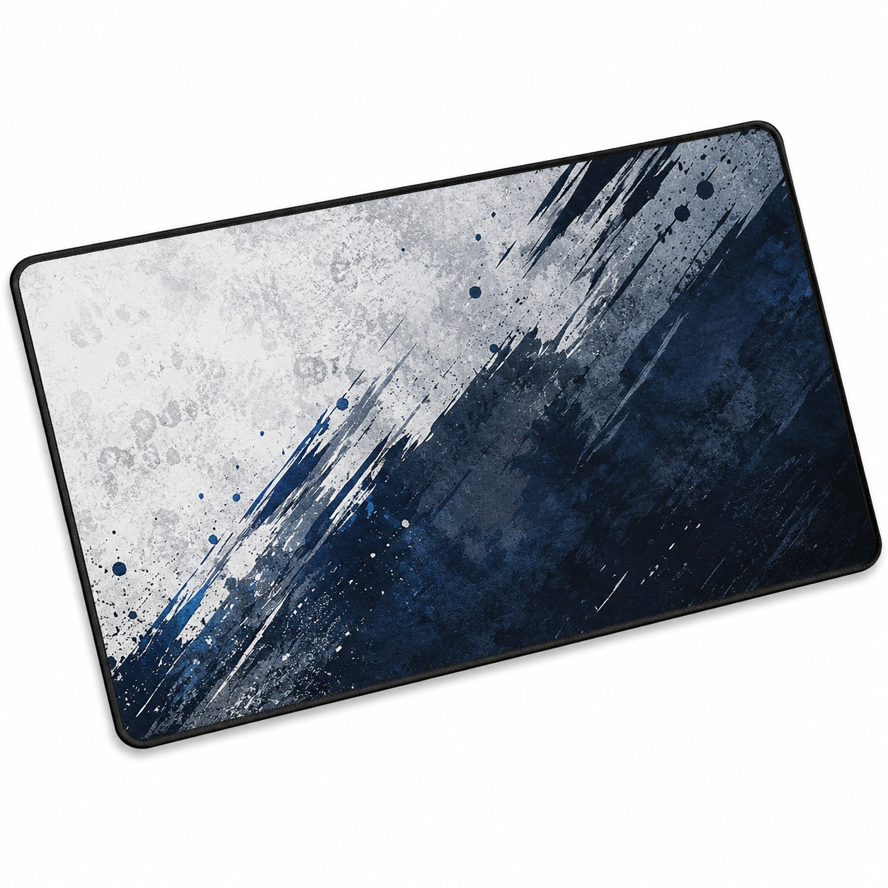 Tappetino Mouse da Gioco Antiscivolo 90x40cm Design Astratto Blu e Bianco-klemv orik