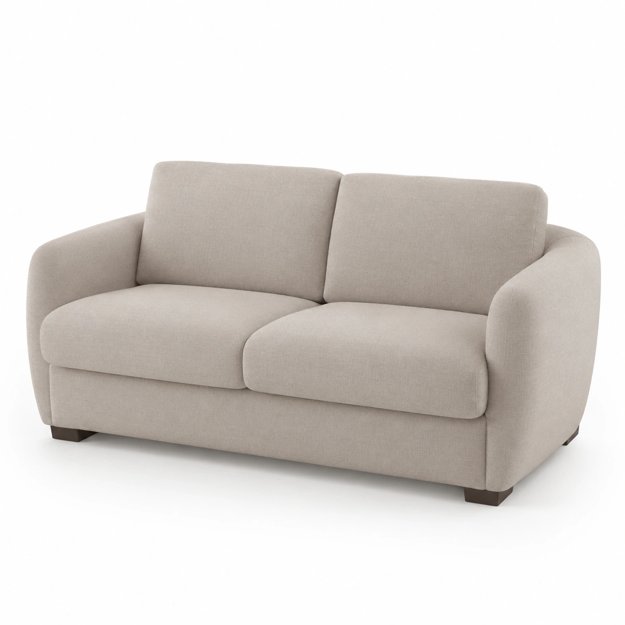 Sofa tapizado de tela beige para 2 plazas-OakVistaFurniture