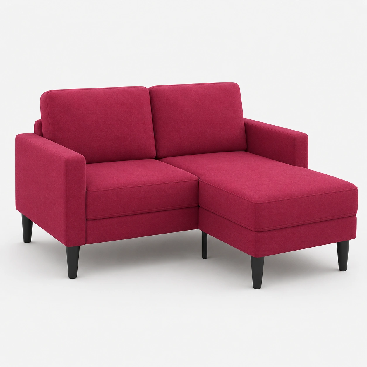 Sofa chaise longue de dos plazas color fucsia-OakVistaFurniture