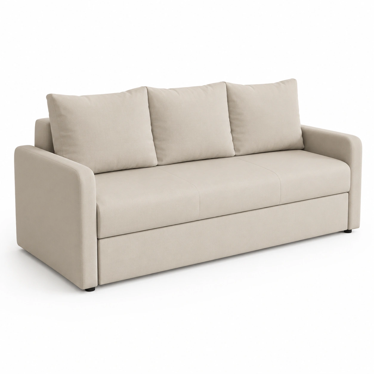 Sofa cama beige para 3 plazas-OakVistaFurniture
