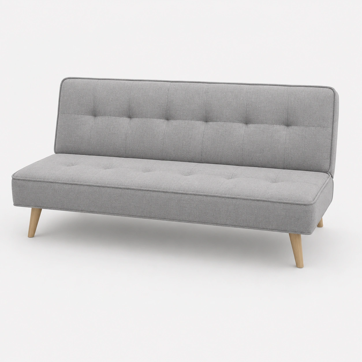 Sofa cama tapizado color gris claro-OakVistaFurniture