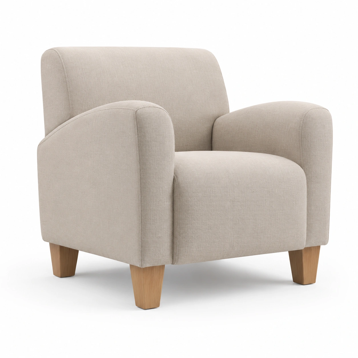 Sofa individual tapizado color marfil-OakVistaFurniture