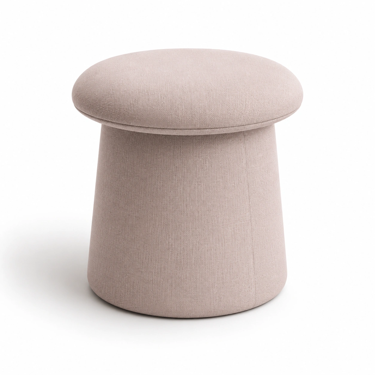 Puf redondo beige con base dorada-OakVistaFurniture