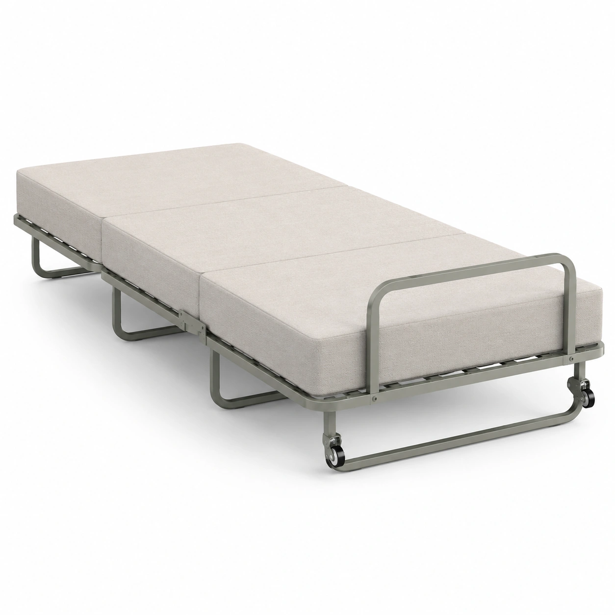 Sofa cama plegable blanco marfil-OakVistaFurniture