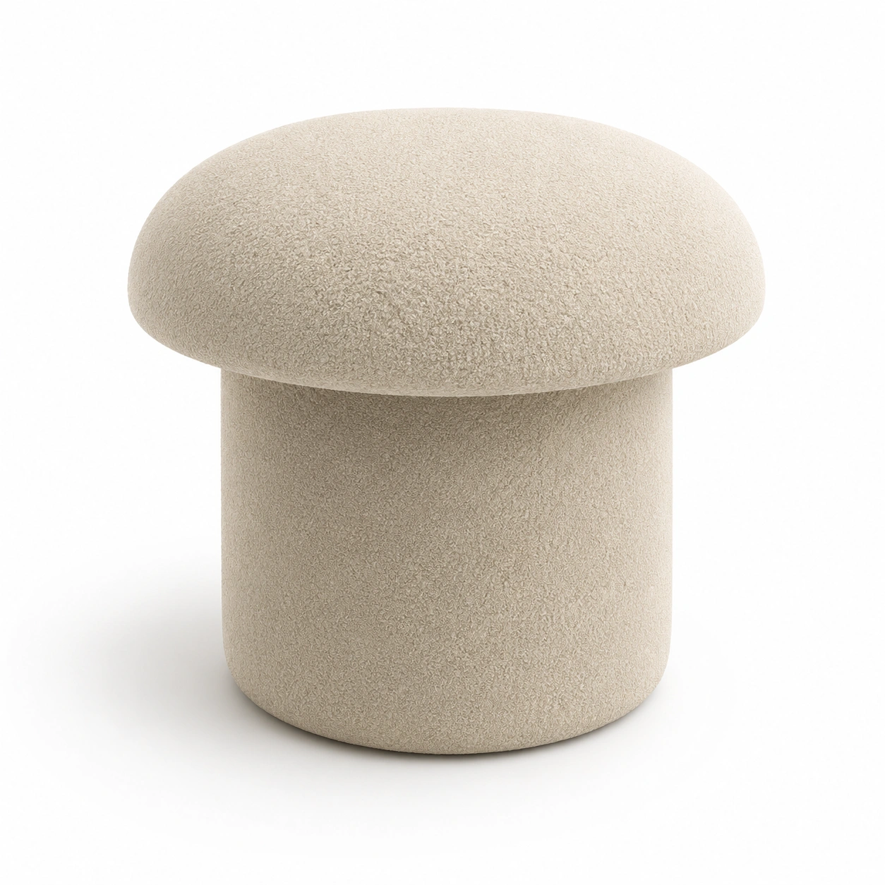 Puf redondo blanco marfil-OakVistaFurniture