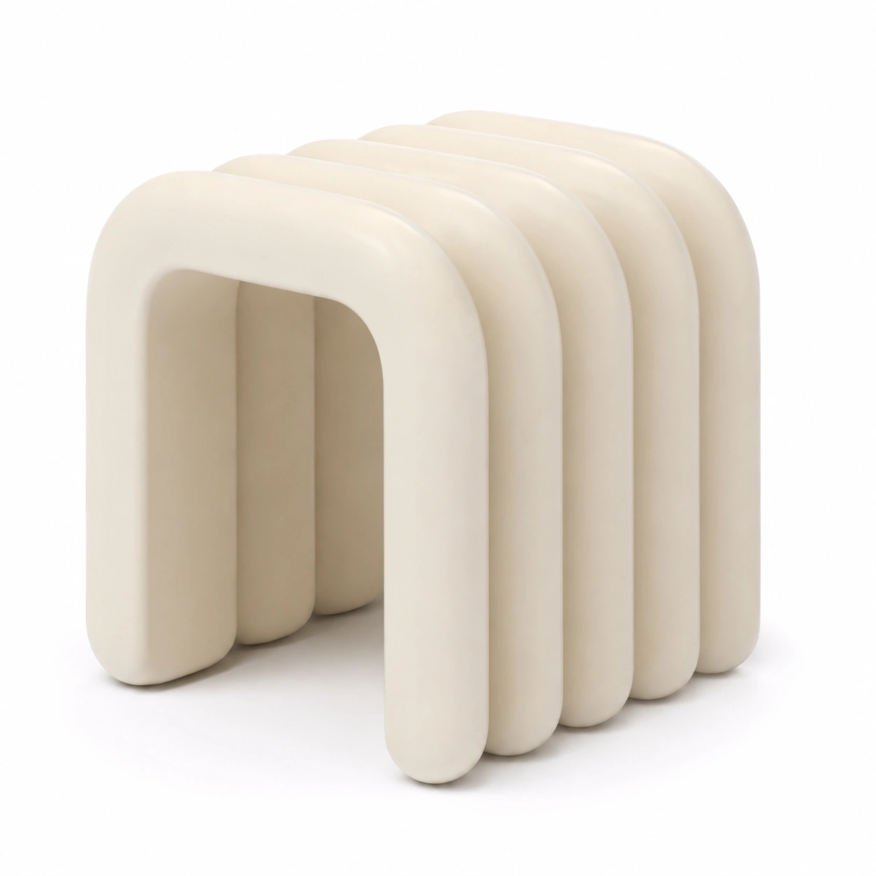 Mesa auxiliar arqueada color crema-OakVistaFurniture