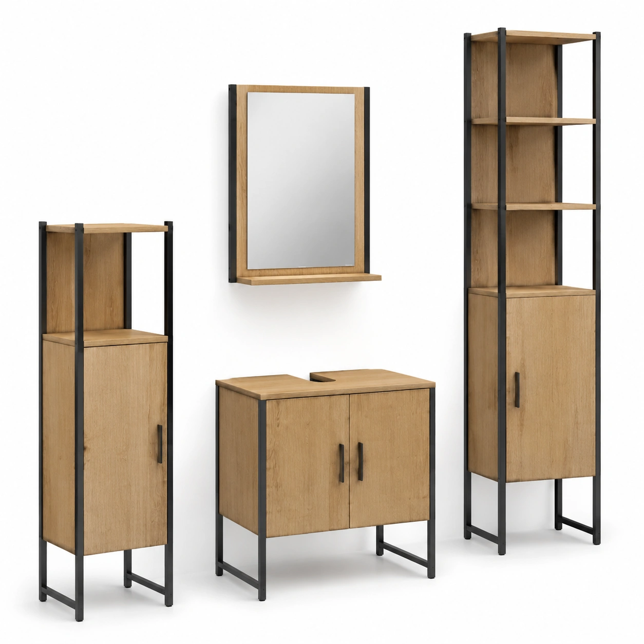 Set de muebles de bano color roble-OakVistaFurniture
