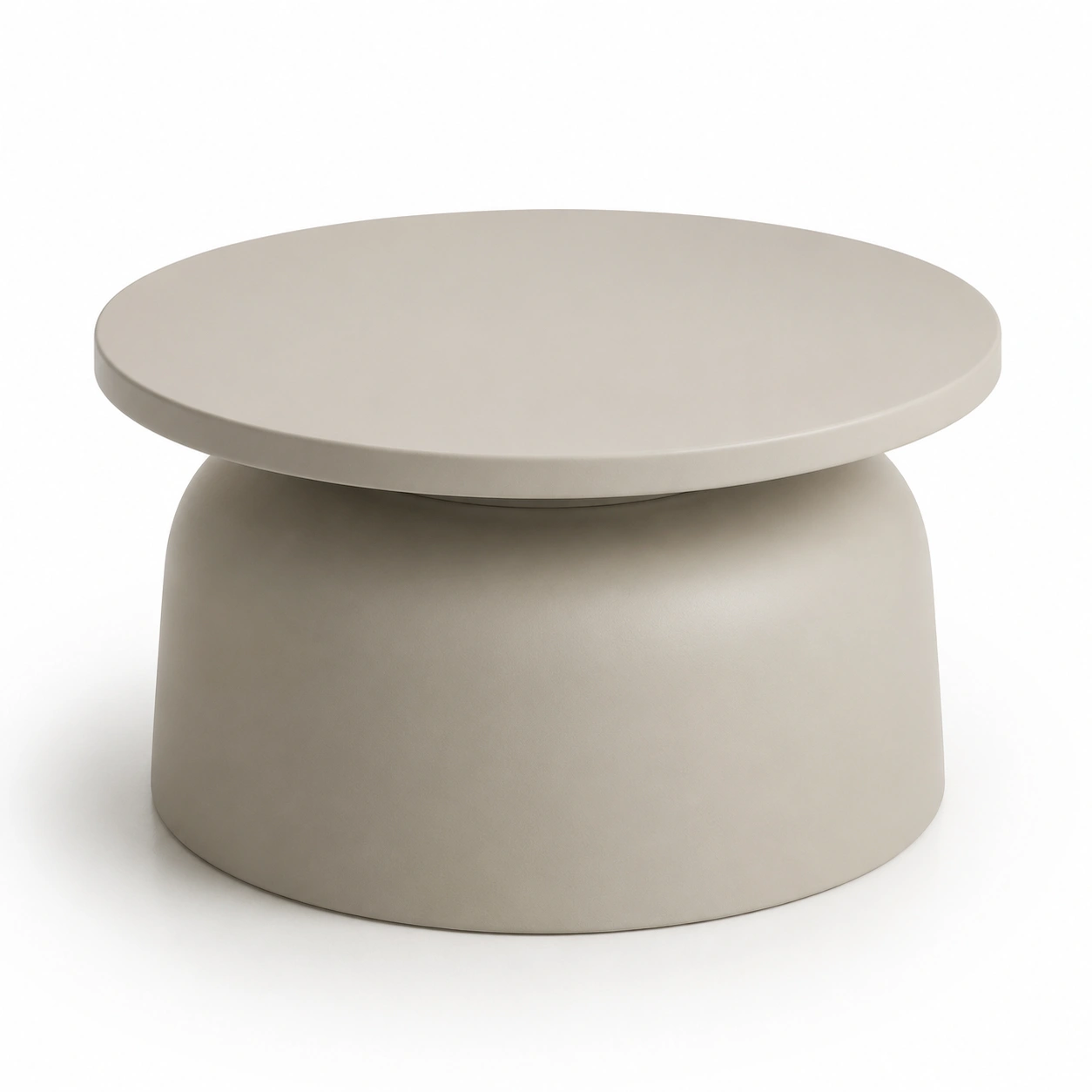 Mesa de centro redonda beige-OakVistaFurniture