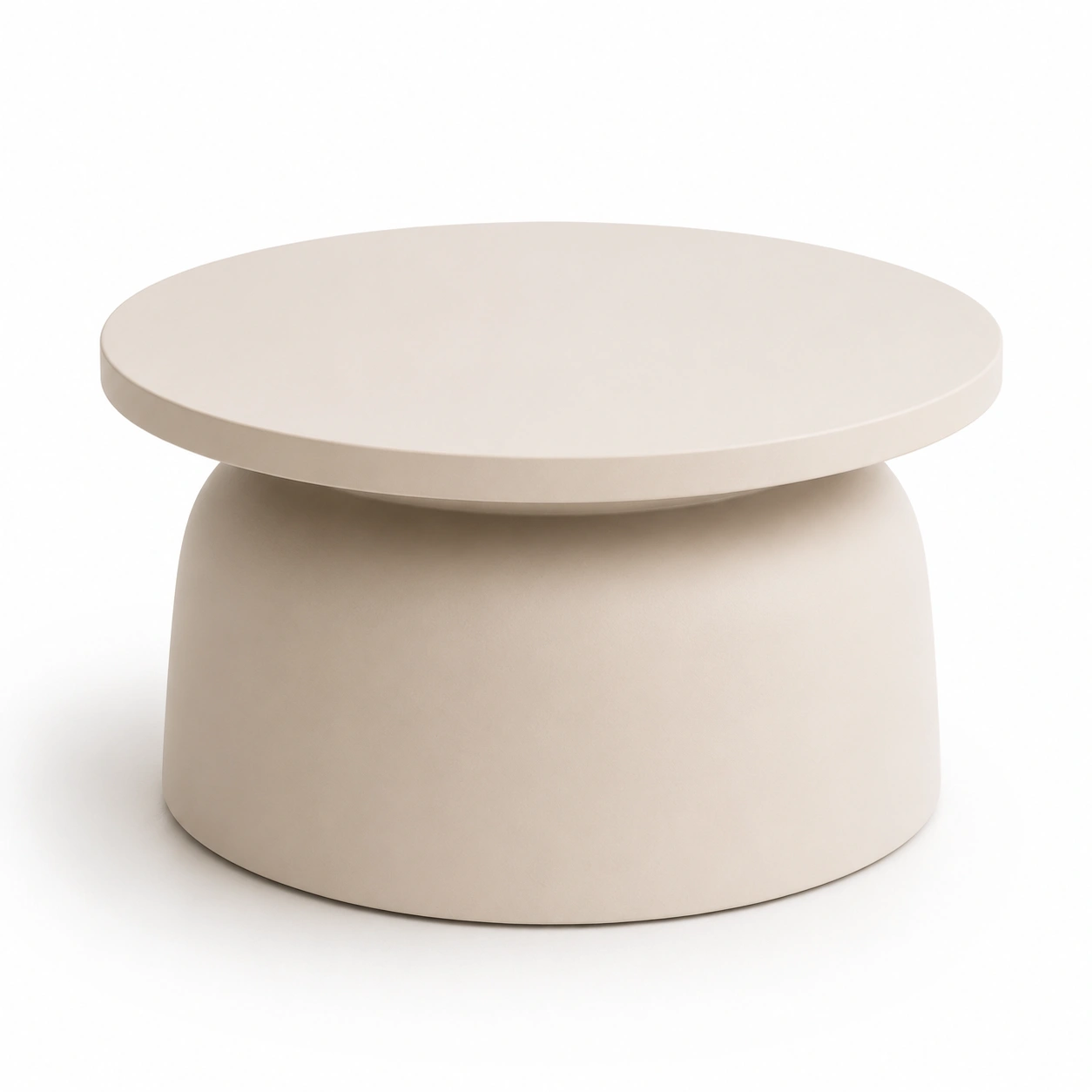 Mesa de centro redonda blanca-OakVistaFurniture