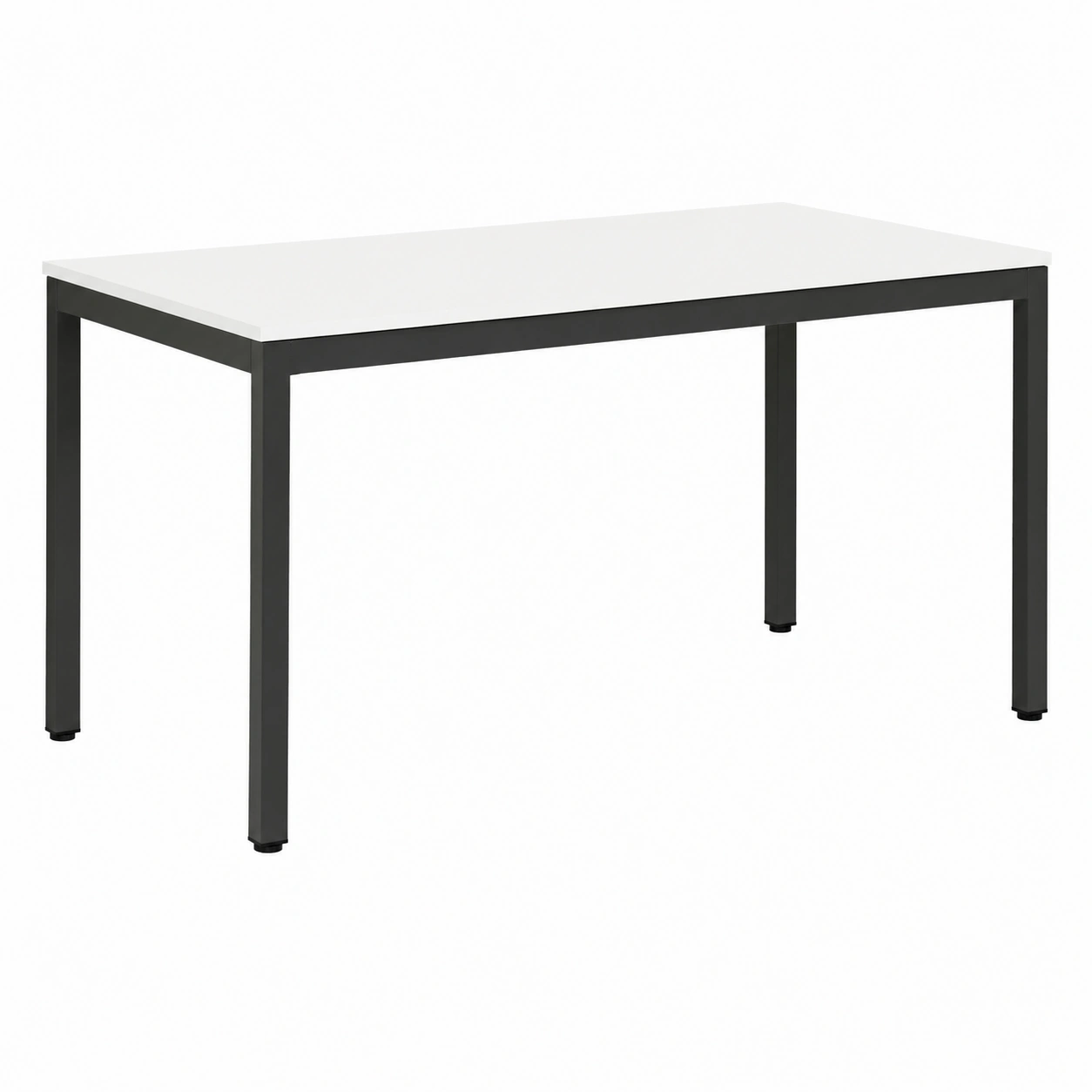 Table de salle à manger moderne blanche 180 x 90 x 75 cm, design minimaliste-Elmnord