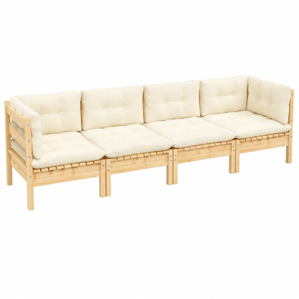 Ensemble de Salon en Bois de Jardin avec Coussins-Elmnord