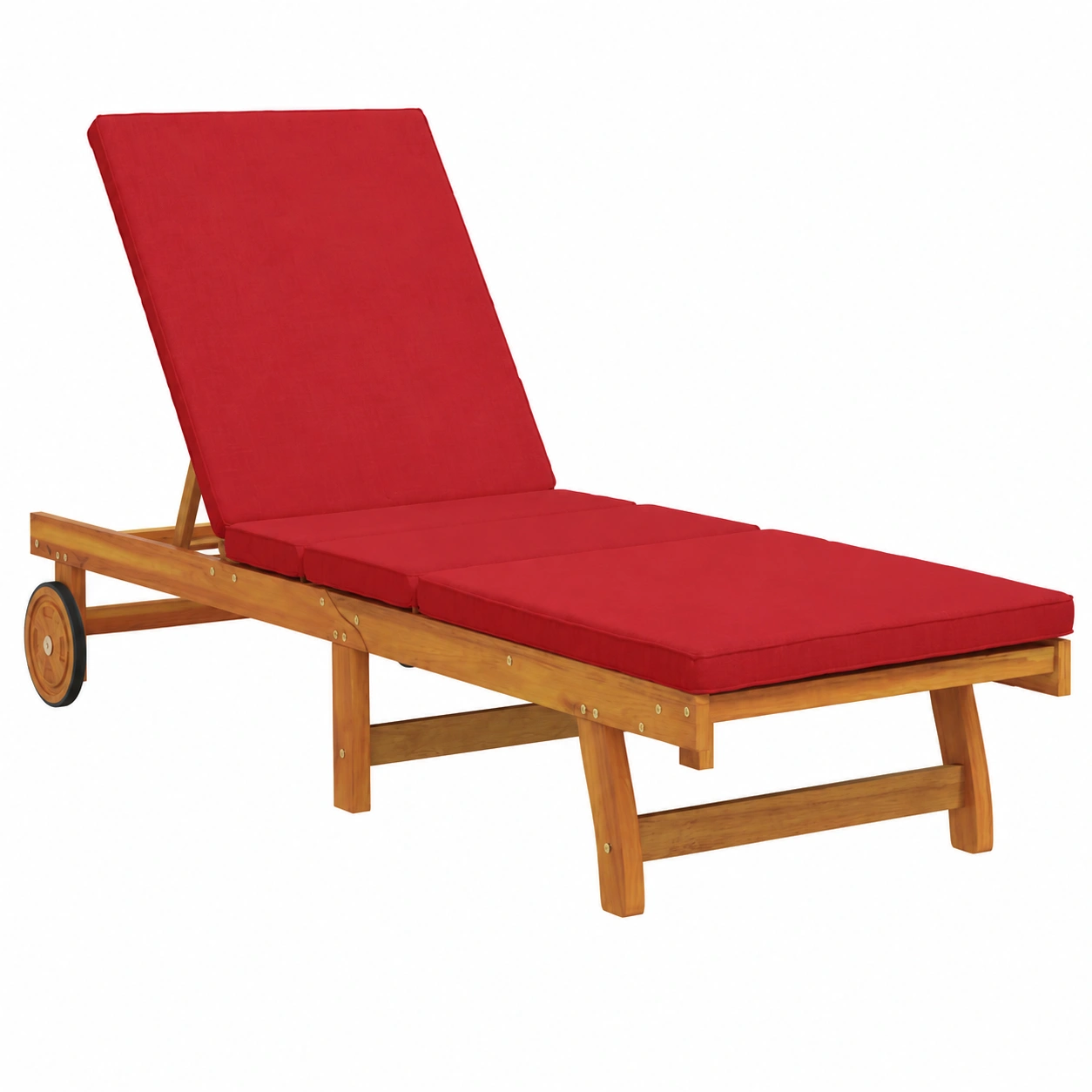 Chaise Longue Réglable en Bois d'Acacia pour Jardin-Elmnord