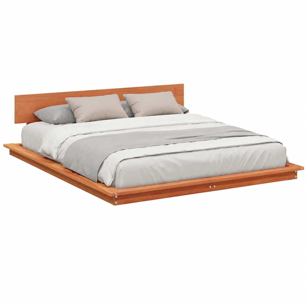 Lit Moderne 140 x 200 cm en Bois avec Table de Chevet-Elmnord