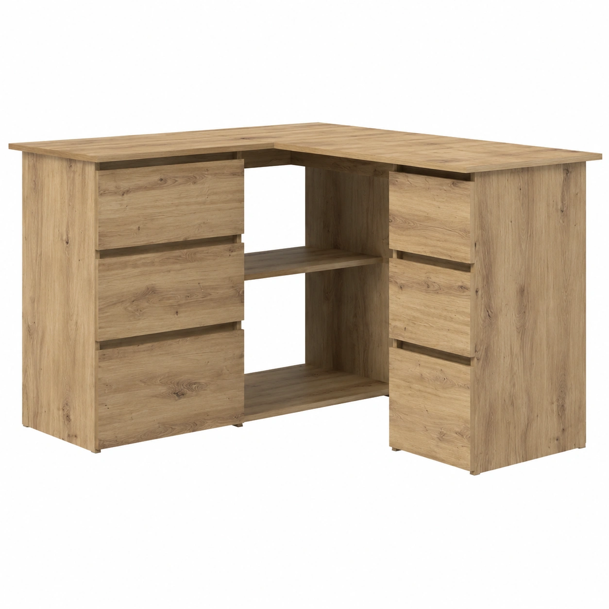 Bureau d'angle en bois d'ingénierie 145x100x76 cm pour domicile-Elmnord