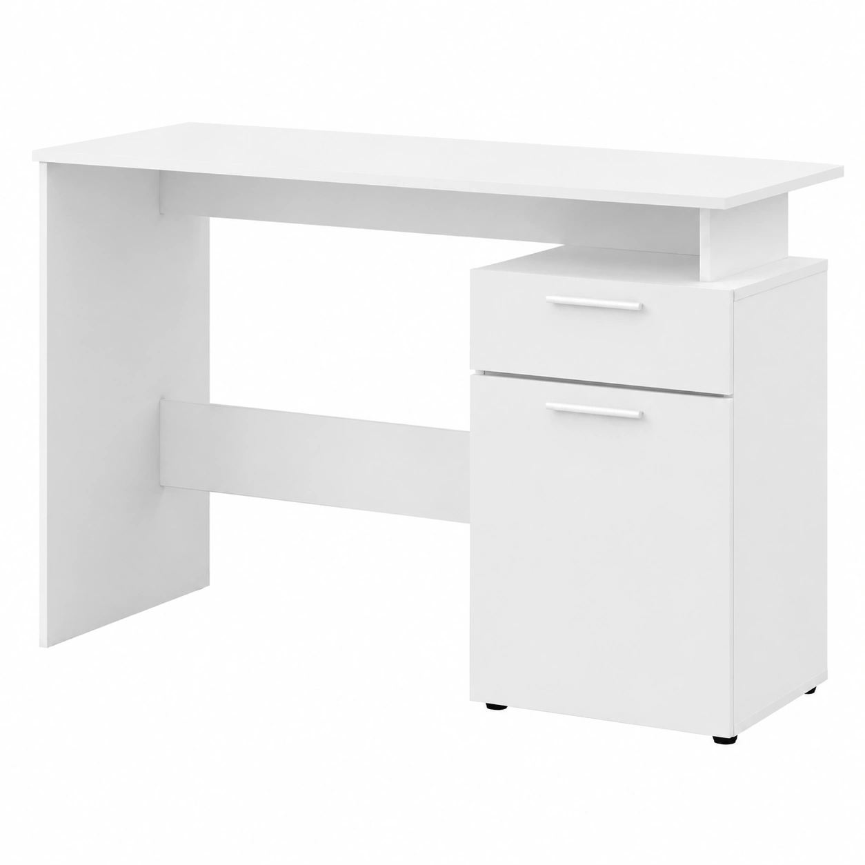 Bureau bois blanc avec tiroirs intégrés 110 cm-Elmnord