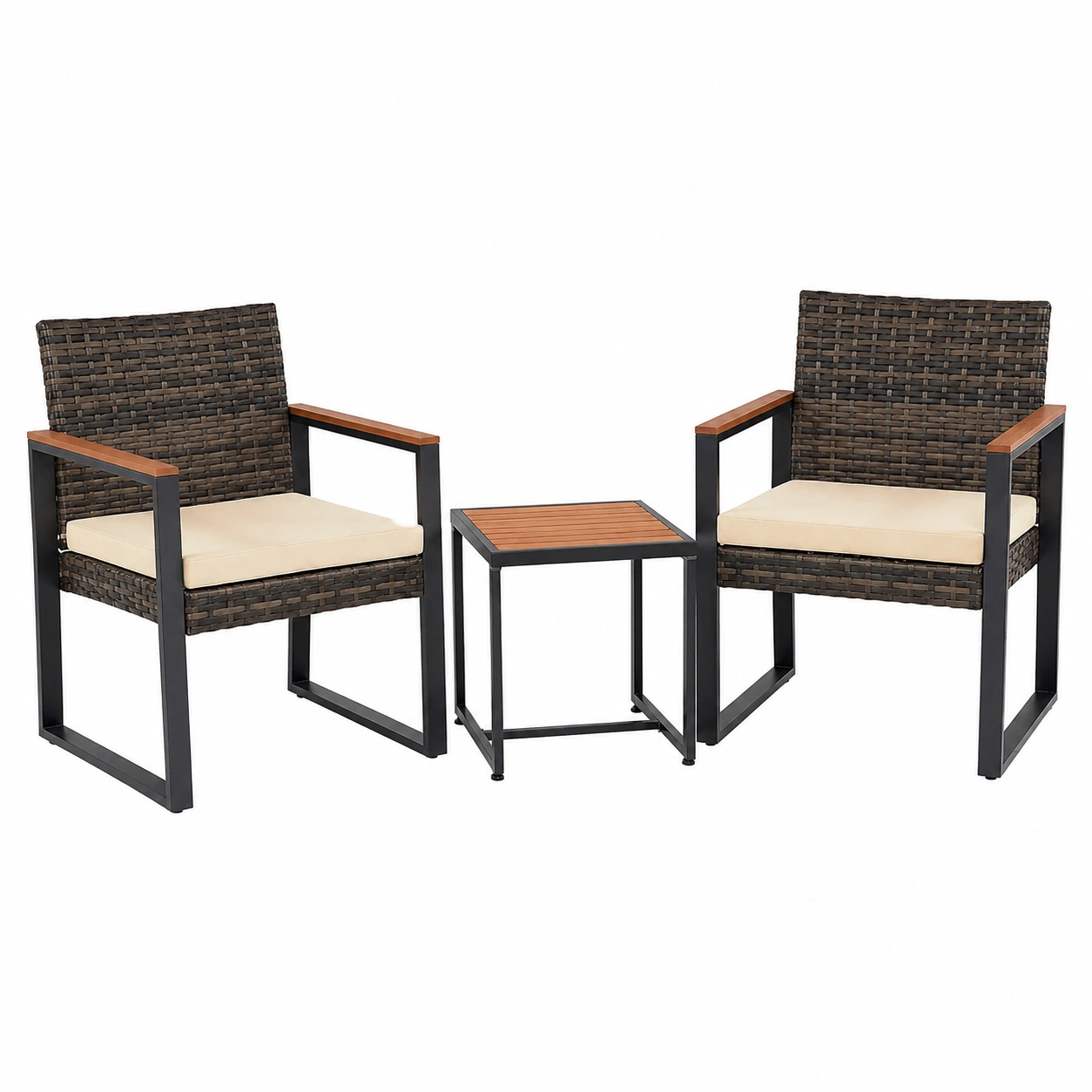 Ensemble de Meubles de Jardin 2 Personnes avec Table Basse-Elmnord