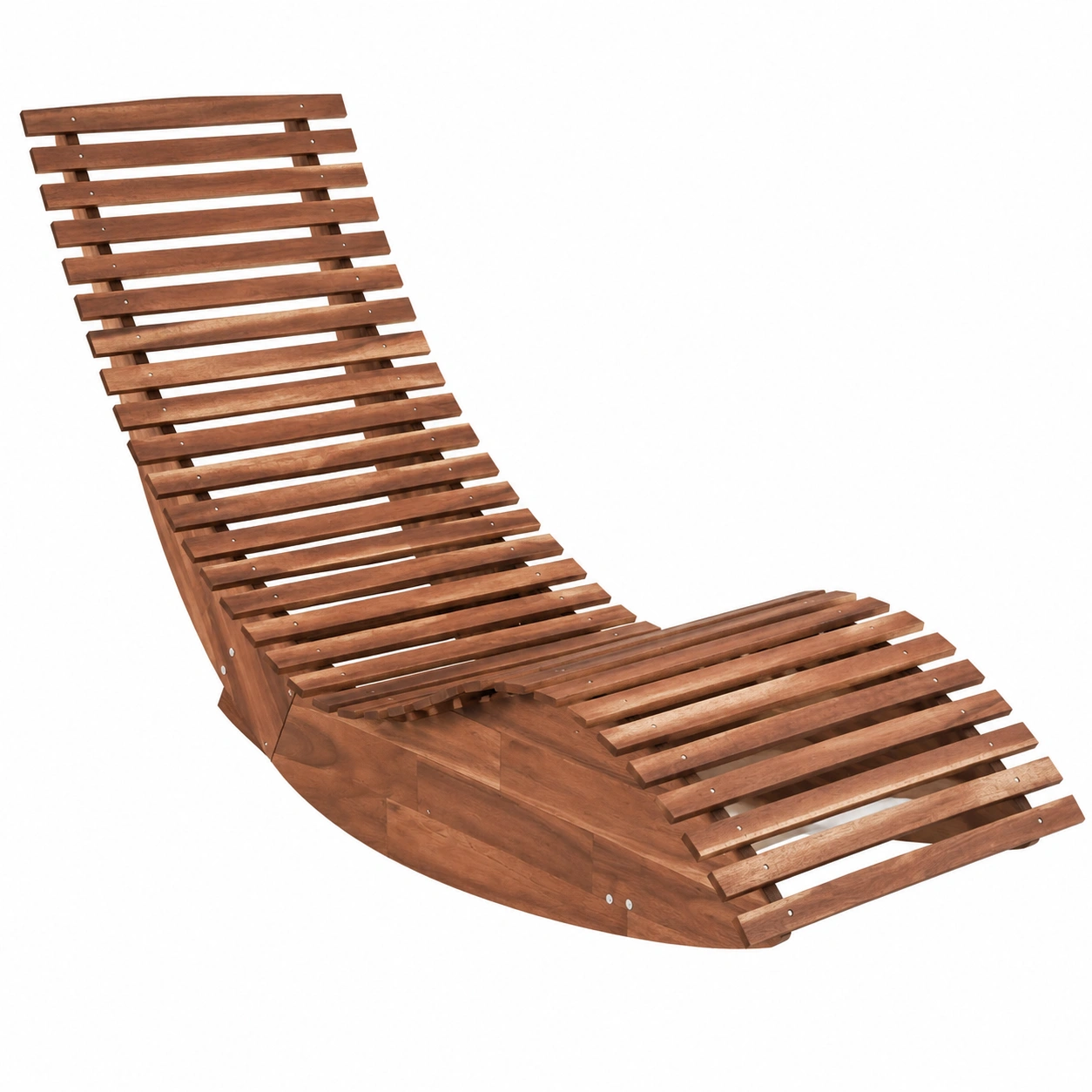 Chaise Longue Oscillante en Bois d'Acacia pour Jardin-Elmnord