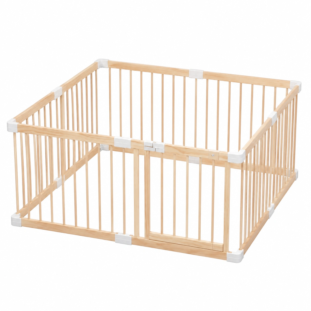 Parc bébé modulable en bois pour enfant avec porte sécurisée-Elmnord