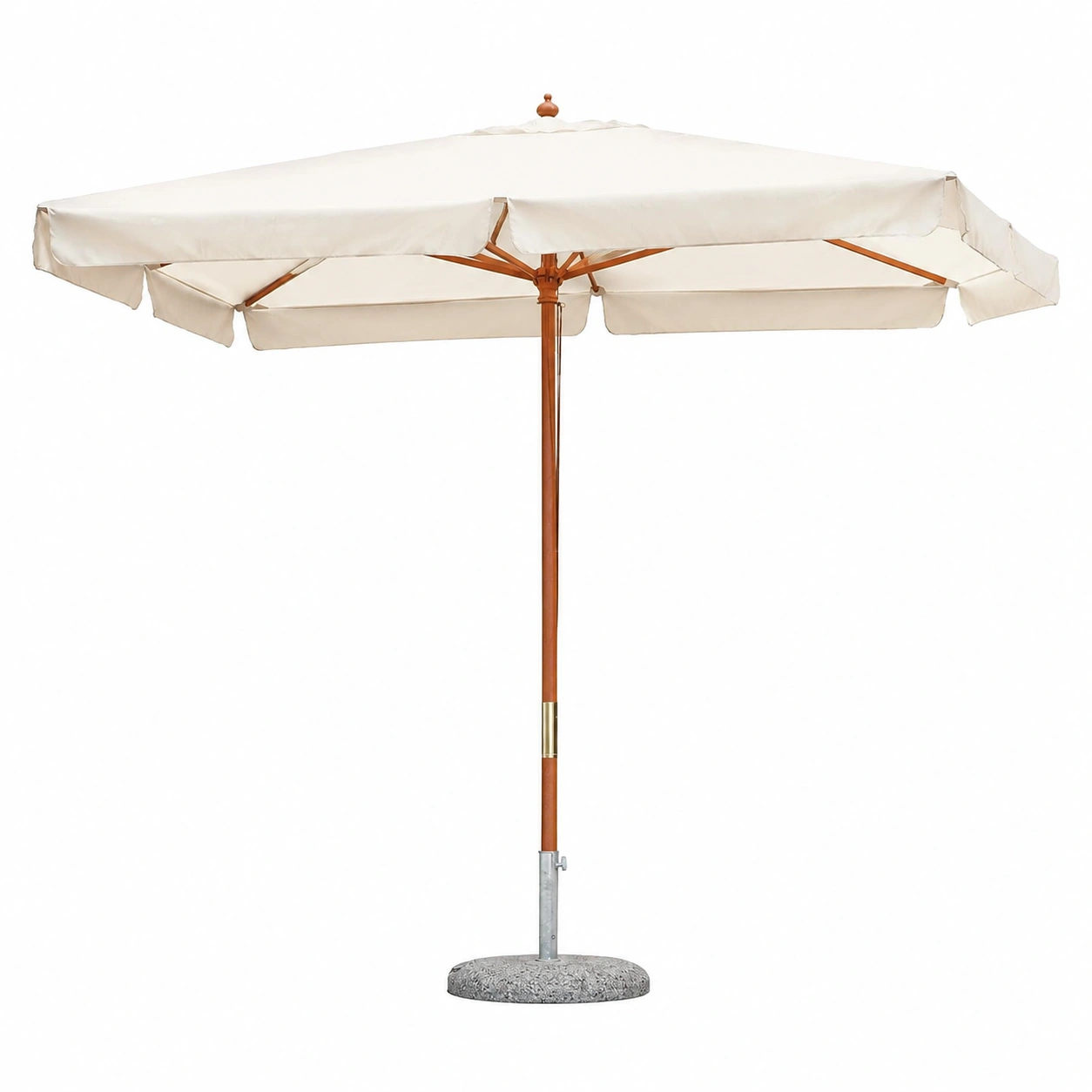 Parasol de jardin carré 3x3 en bois avec toile coupe-vent-Elmnord