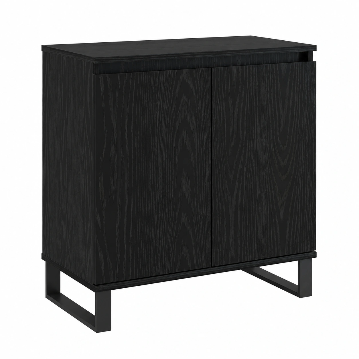 Buffet Moderne en Chêne Noir pour Rangement Efficace 60x35x70 cm-Elmnord