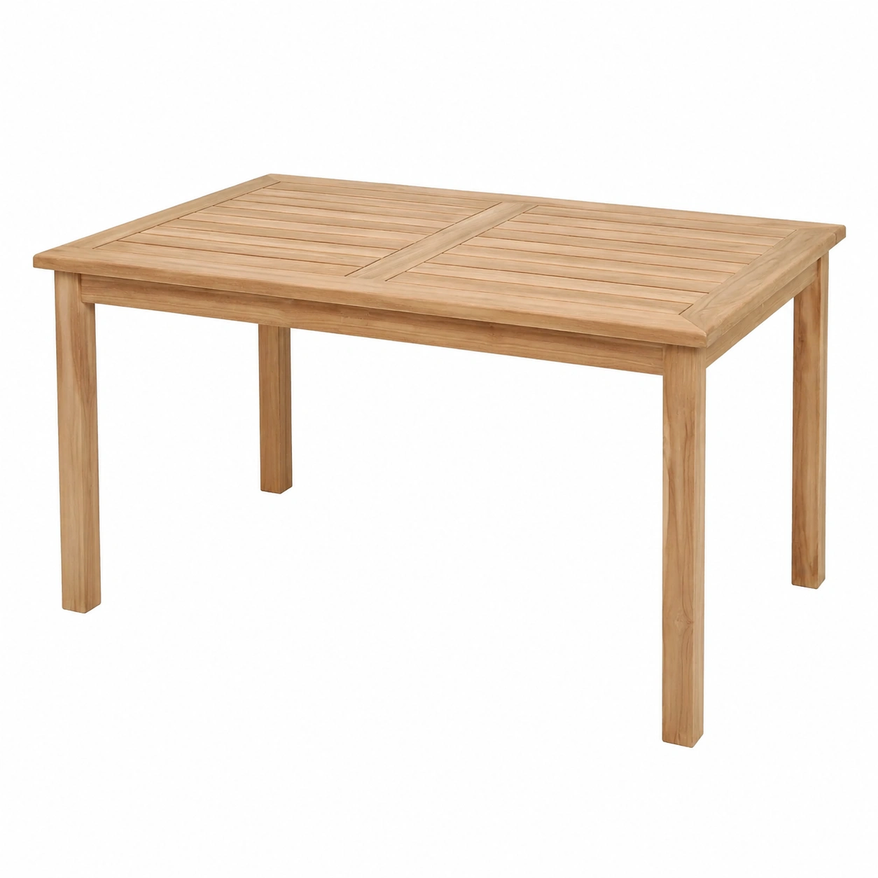 Table d'Extérieur Rectangulaire en Bois de Teck pour 4 Personnes-Elmnord