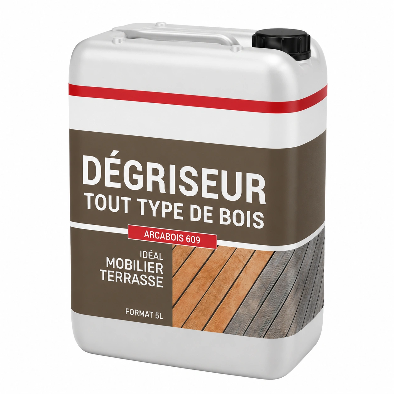 Nettoyant Éclaircissant Bois Extérieur 5L pour Terrasses et Bardages-Elmnord