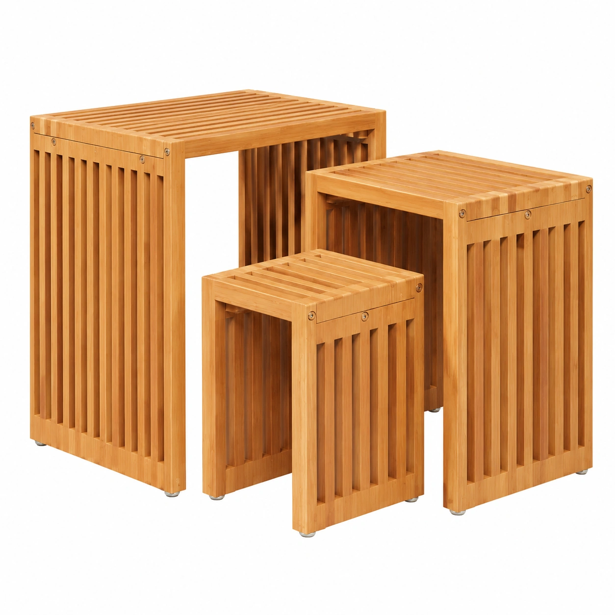 Table latérale en teck pour extérieur, idéale pour terrasse et balcon, 33 x 44,5 x 51 cm-Elmnord