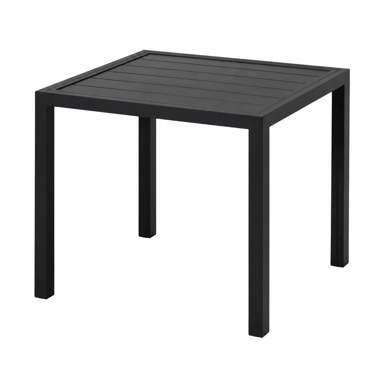 Table de Jardin Carrée en Aluminium Antirouille, 75x75 cm, Résistante aux Intempéries, pour Terrasse et Balcon, Couleur Noire-Elmnord