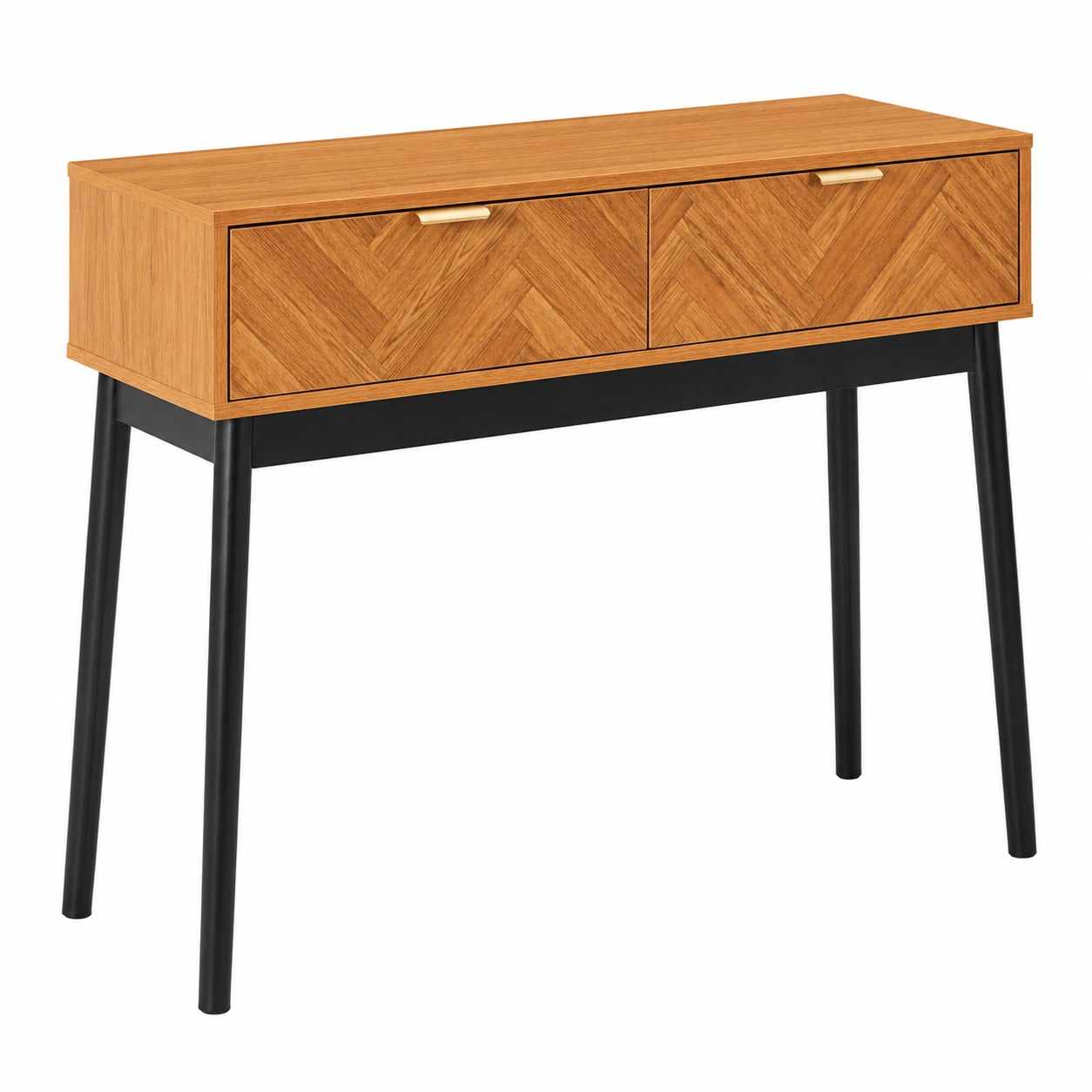 Console moderne marron et noir, 100x80x35 cm, idéale pour salon-Elmnord