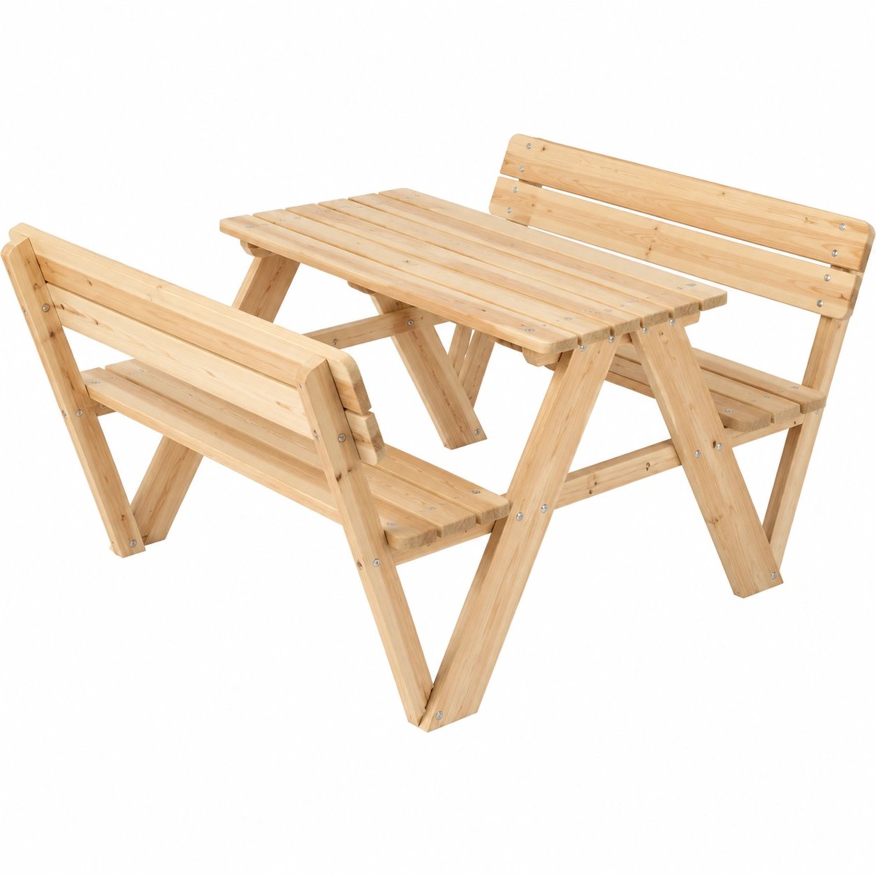 Table de Pique-Nique Enfant avec Bancs et Dossier en Bois pour Jardin-Elmnord