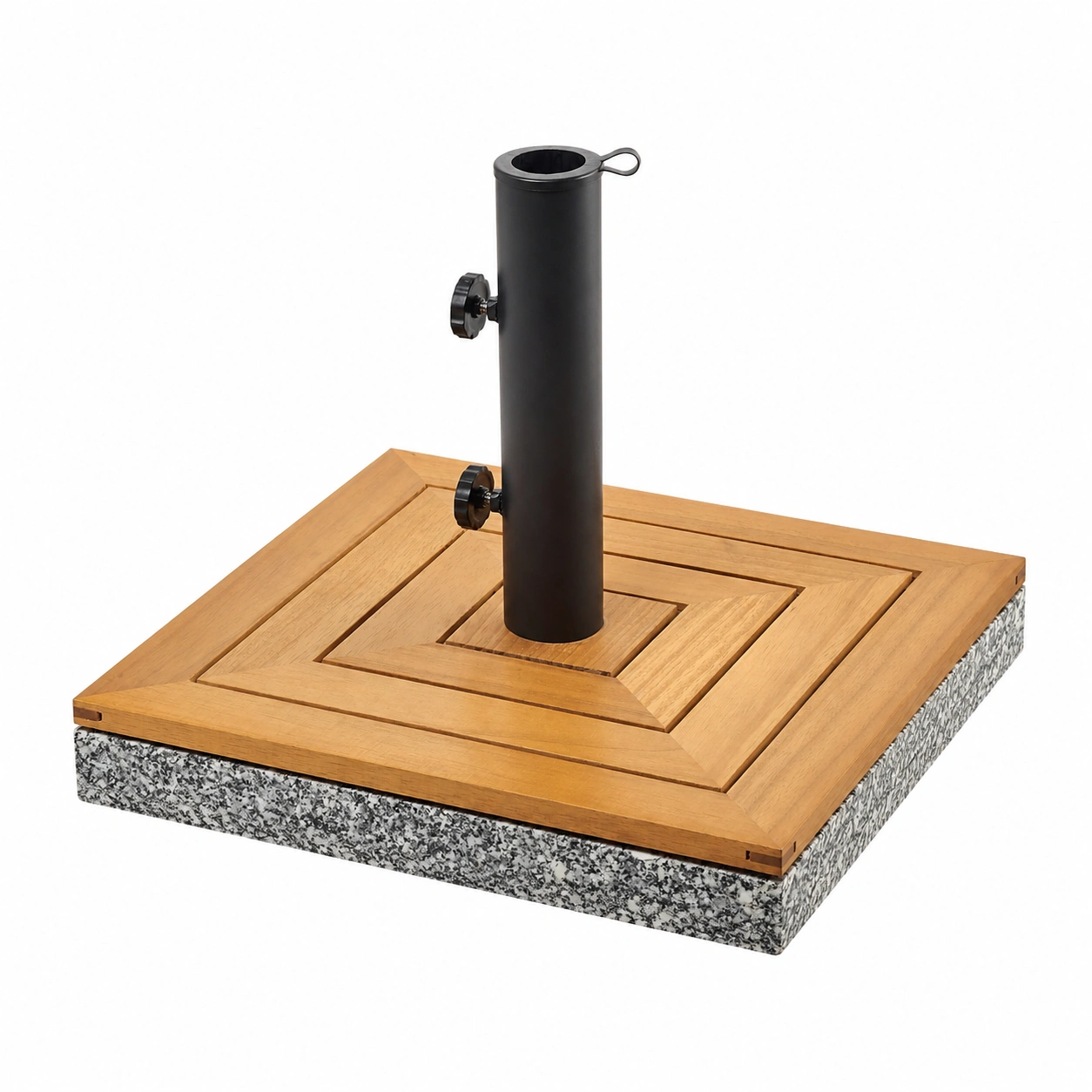 Base de parasol en granit et acier 45 x 45 cm 21 kg marron-Elmnord