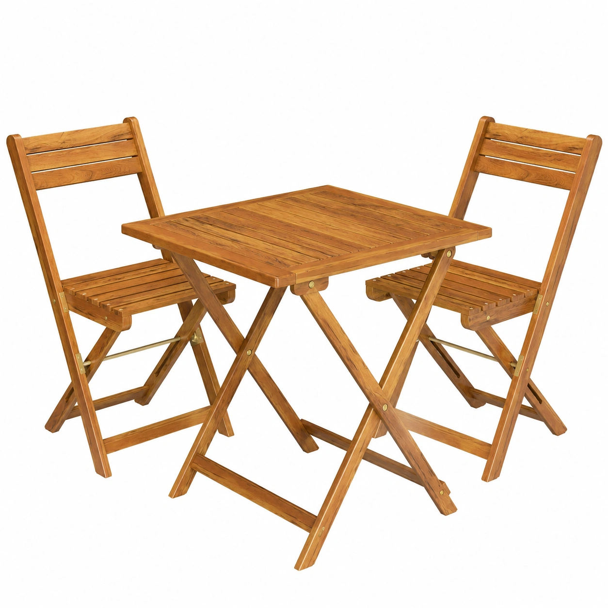Ensemble de Jardin Pliable en Bois d'Acacia pour Intérieur et Extérieur-Elmnord