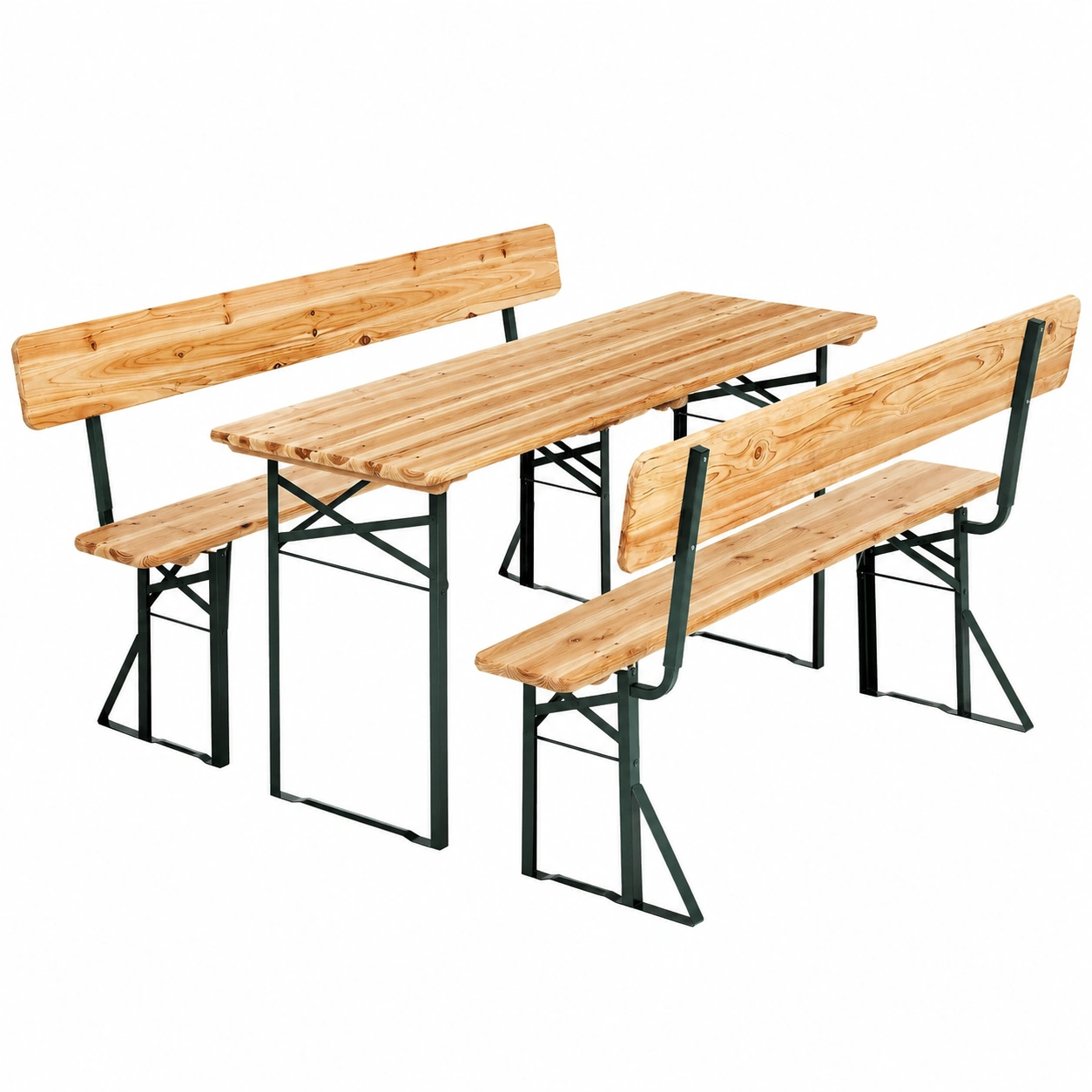 Ensemble Table et Bancs de Jardin Pliants pour Pique-nique-Elmnord