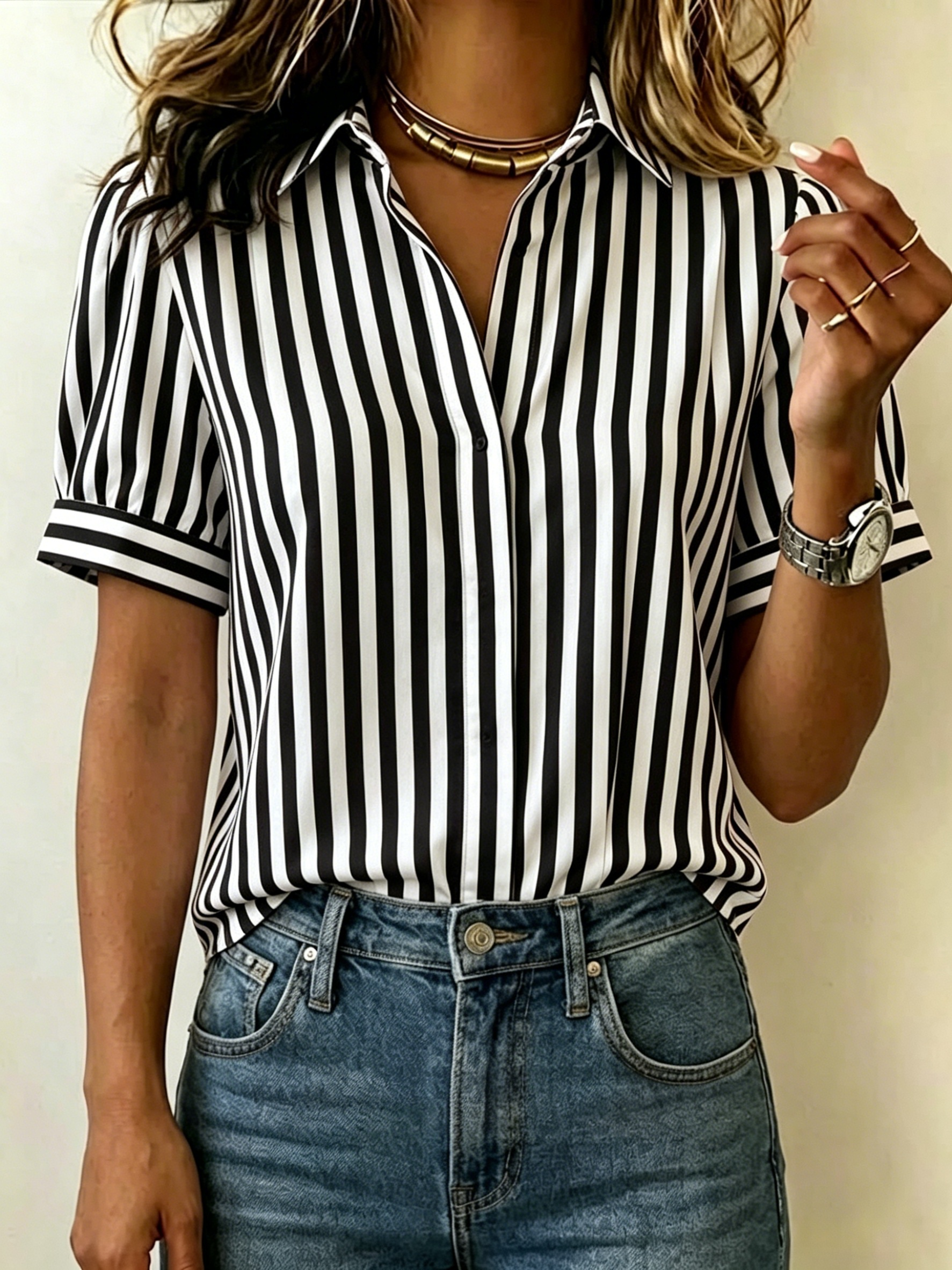 Today 49% off🔥Women’s Classic Striped Shirt Blouse