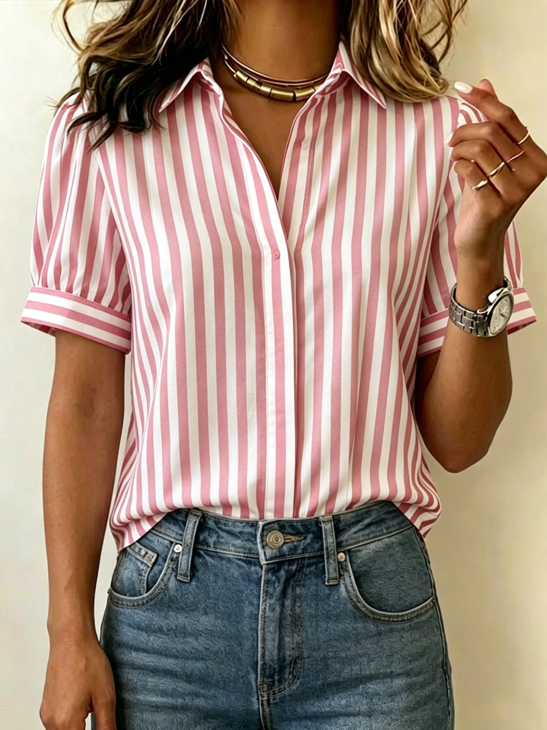Today 49% off🔥Women’s Classic Striped Shirt Blouse