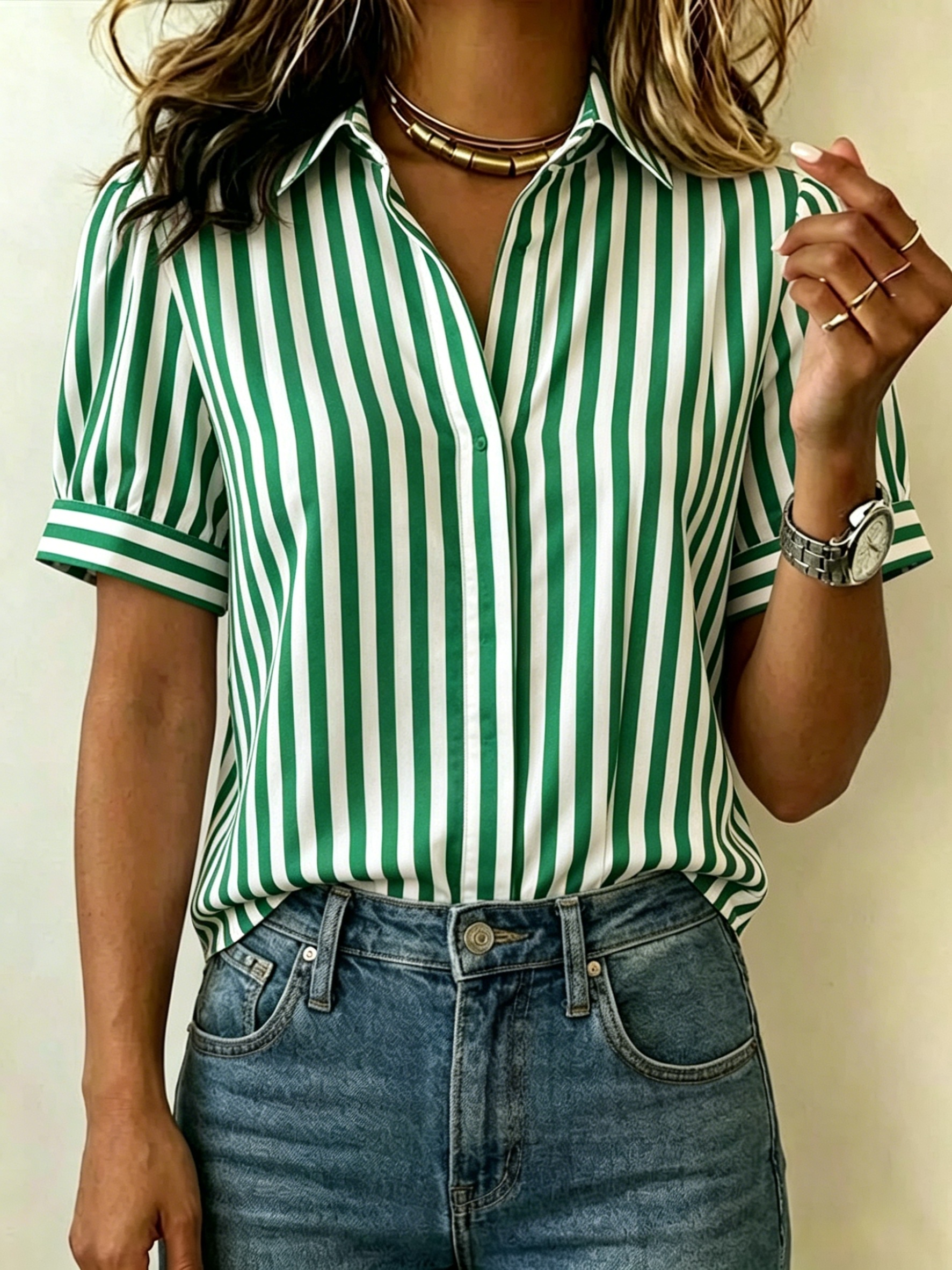 Today 49% off🔥Women’s Classic Striped Shirt Blouse