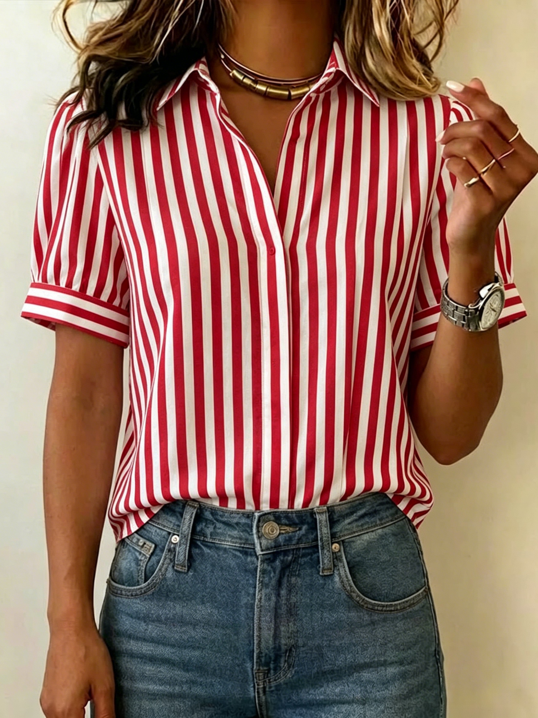 Today 49% off🔥Women’s Classic Striped Shirt Blouse