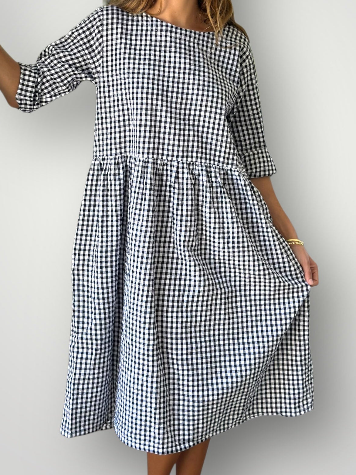 April Dress  Gingham Cotton Dress
