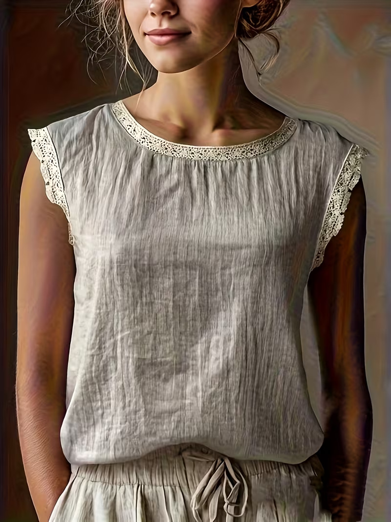 The Elise Lace-Trimmed Top
