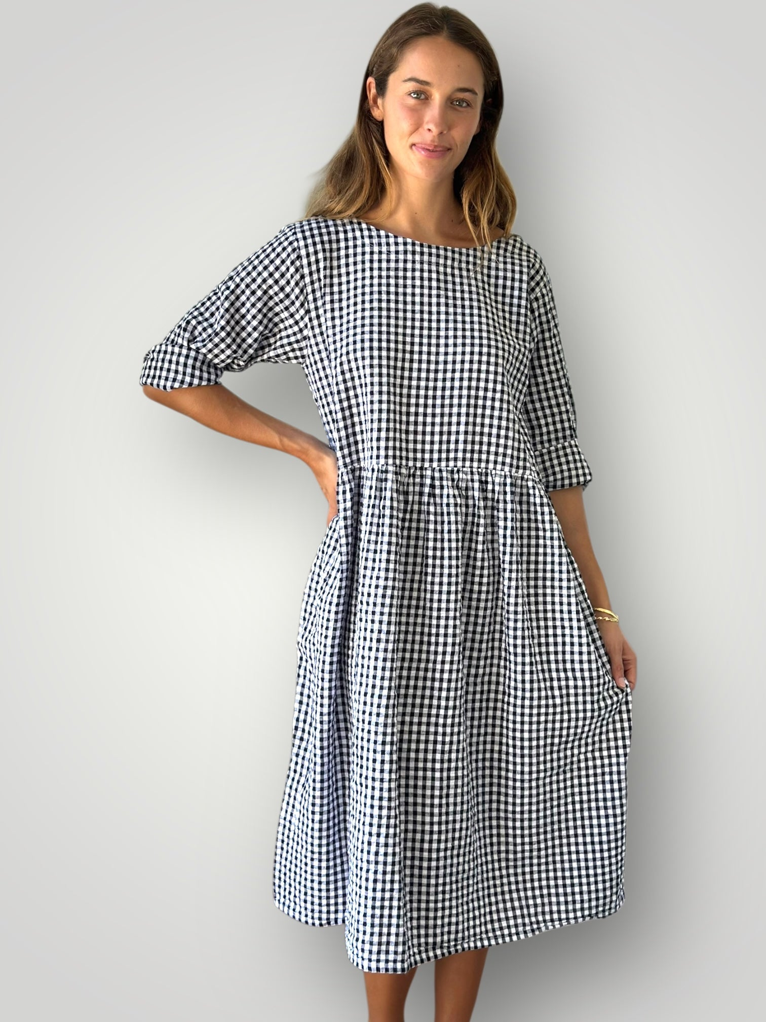 April Dress  Gingham Cotton Dress