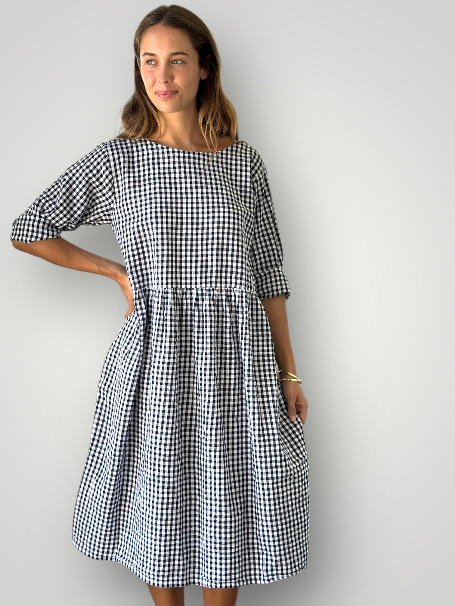 April Dress  Gingham Cotton Dress