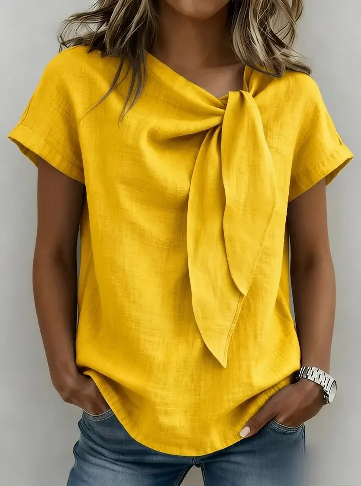 The Knot-Detail Linen Blouse
