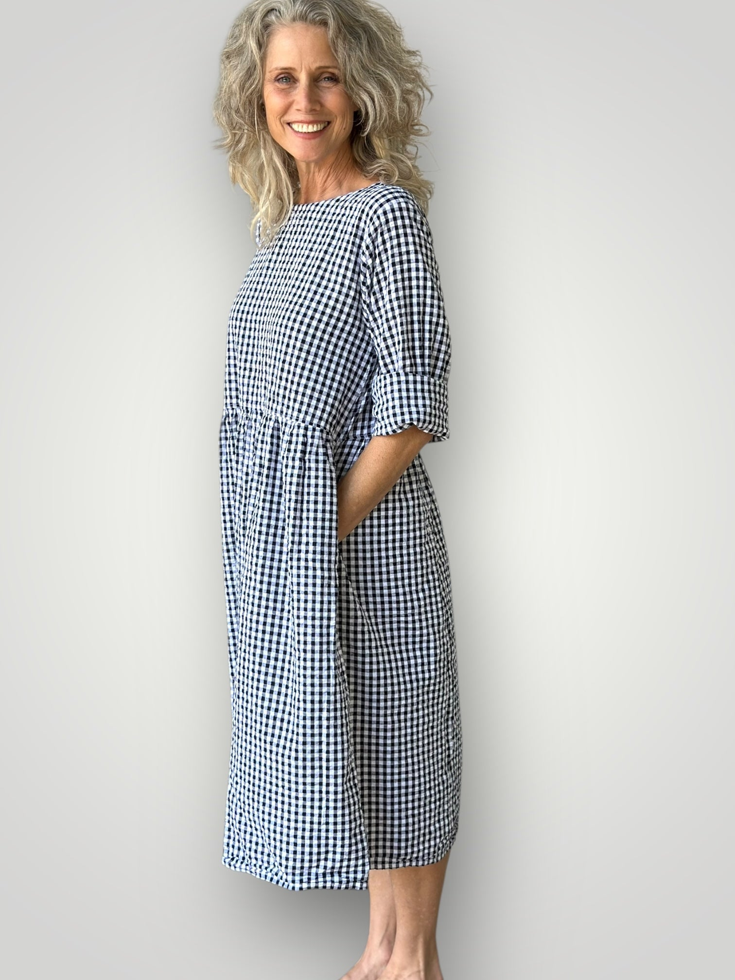 April Dress  Gingham Cotton Dress