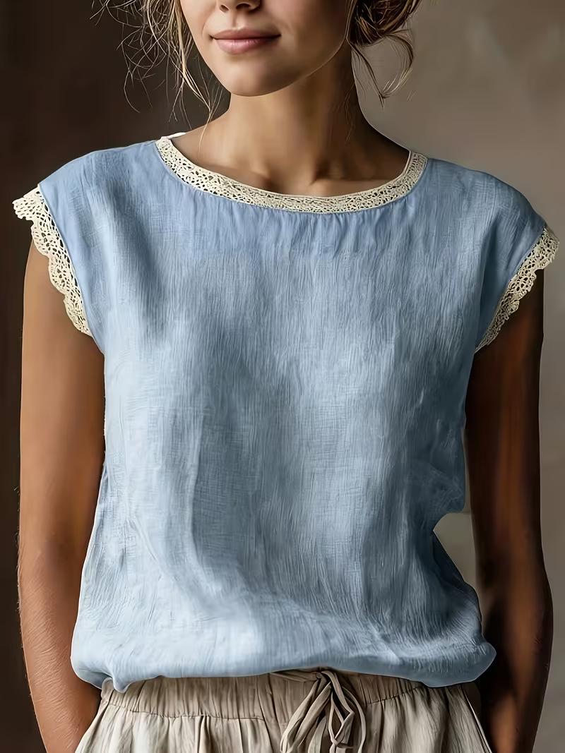 The Elise Lace-Trimmed Top
