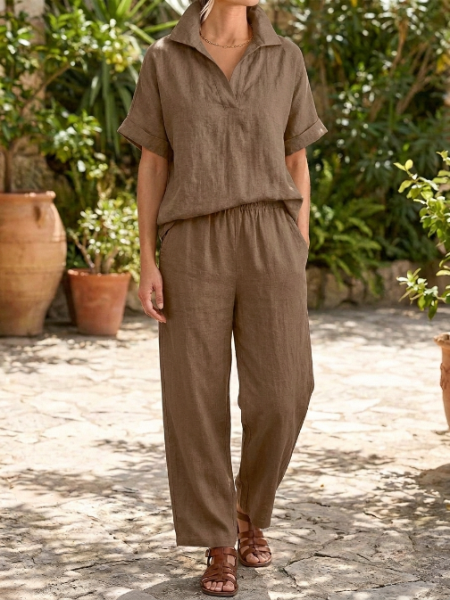 The V-Neck Polo Set