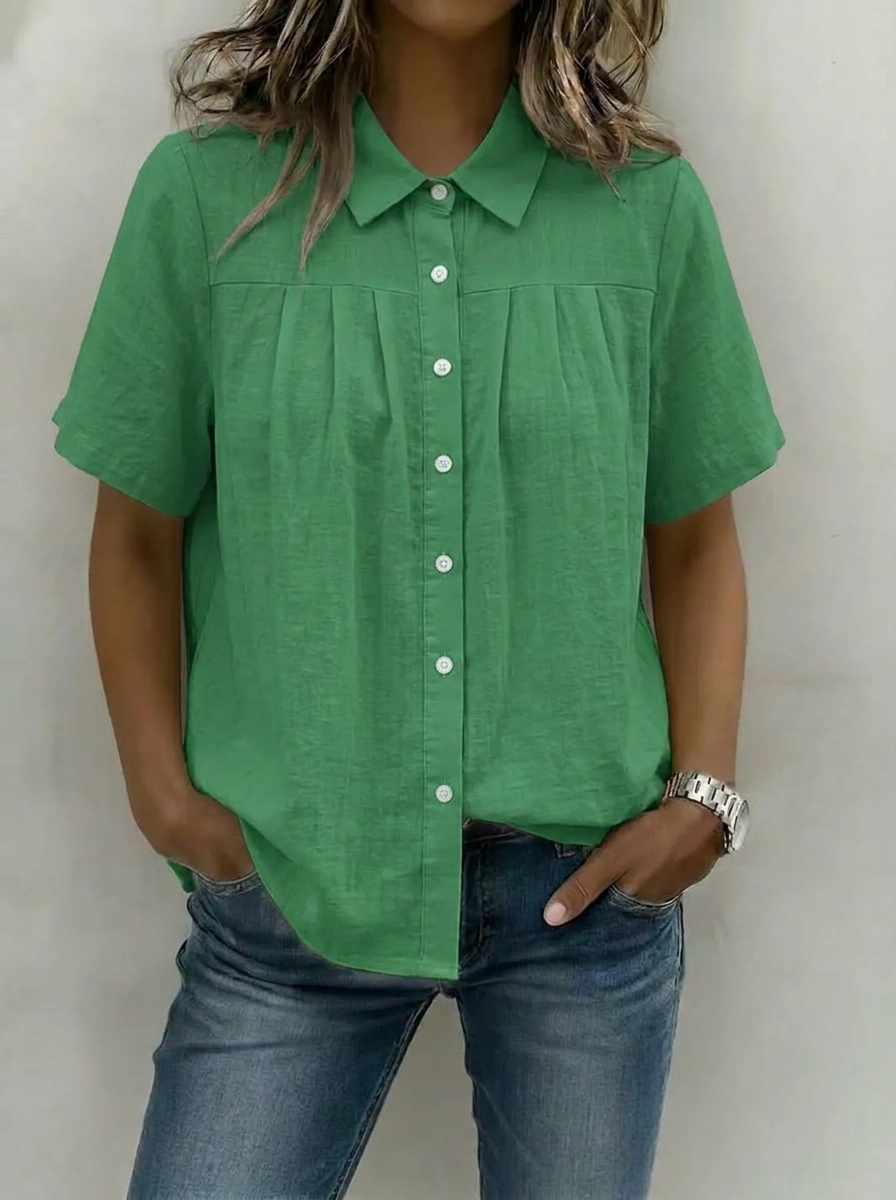 Limited-Time Offer: 49% OFF🔥Women’s Cotton Linen Pleated Button-Up Shirt