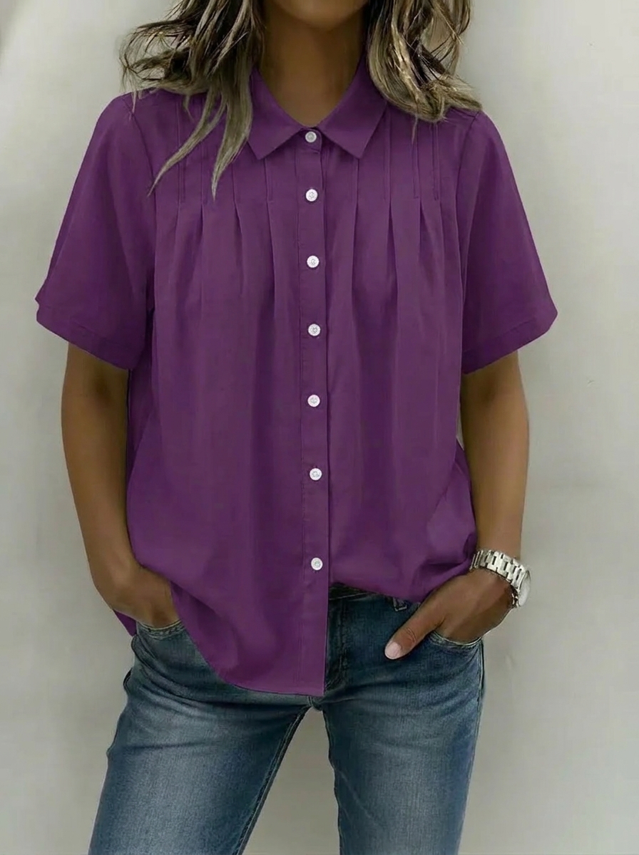 Limited-Time Offer: 49% OFF🔥Women’s Cotton Linen Pleated Button-Up Shirt