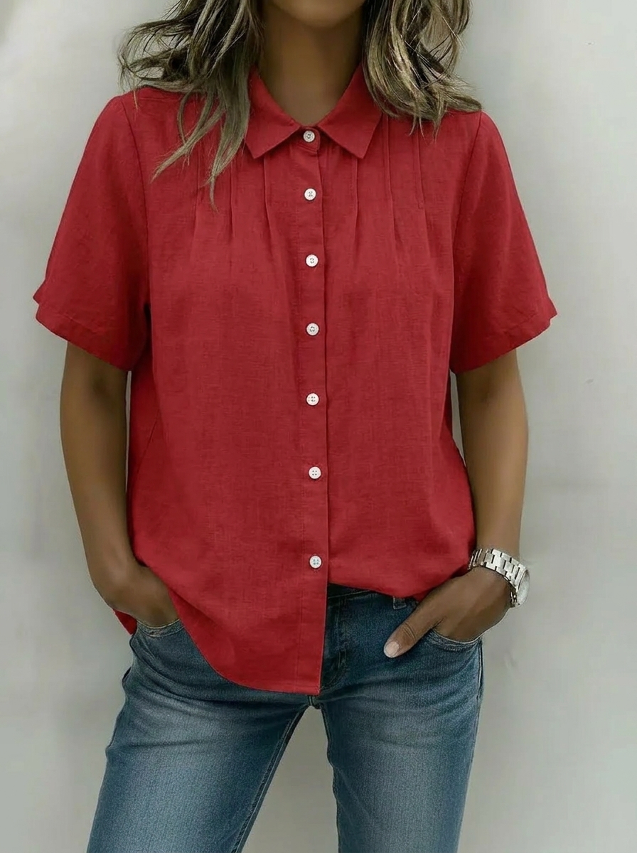 Limited-Time Offer: 49% OFF🔥Women’s Cotton Linen Pleated Button-Up Shirt